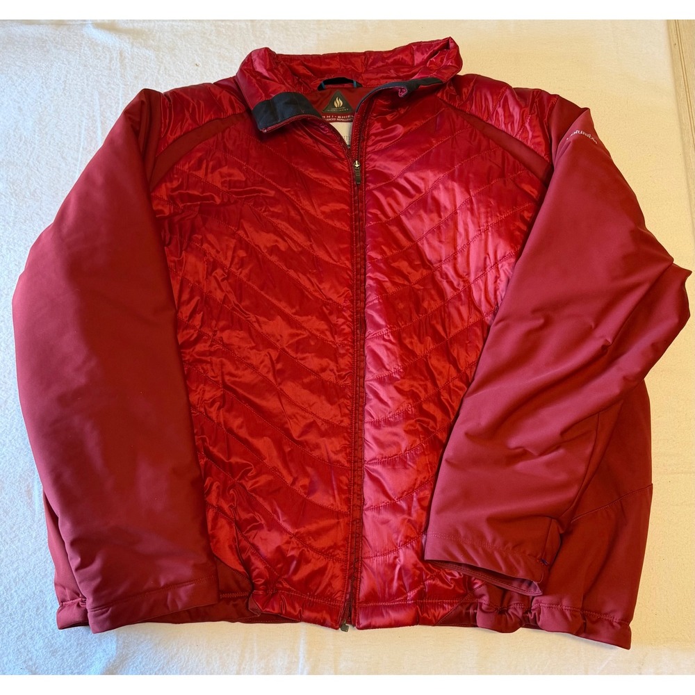 Columbia Omni-Heat Omni-Shield Red Puffer Hybrid Jacket Mens 3X Plus Size